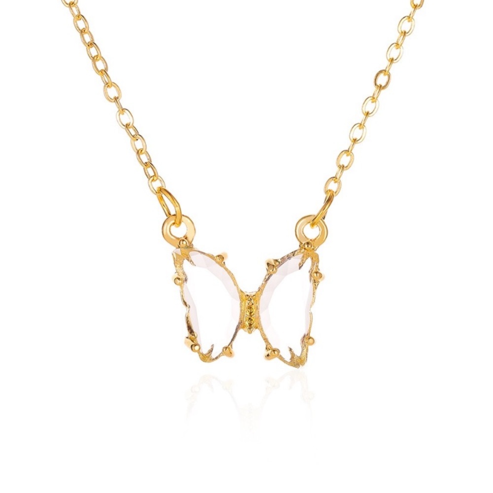 Clear Crystal Butterfly Necklace